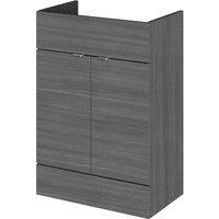 Hudson Reed 600Mm Vanity Unit - Grey Woodgrain, Grey