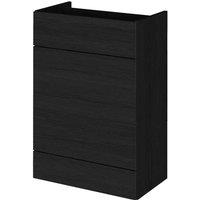 Hudson Reed 600Mm Wc Unit - Black Woodgrain, Black
