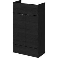 Hudson Reed 500Mm Vanity Unit - Compact - Black Woodgrain, Black