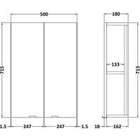 Hudson Reed Fusion 500Mm Wall Unit - Gloss Grey Mist, Grey