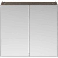 Hudson Reed Fusion 800Mm Mirror Unit 50 50 - Grey Woodgrain