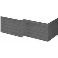 Hudson Reed Fusion 700Mm Shower Bath End Panel - Anthracite Woodgrain