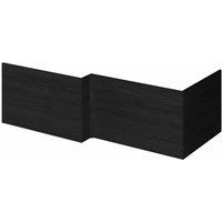 Hudson Reed Fusion 700Mm Shower Bath End Panel - Black Woodgrain