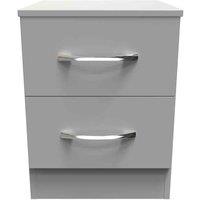 Welcome Furniture Ready Assembled Avon 2 Drawer Bedside Cabinet In Dusk Grey, Grey