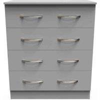 Welcome Furniture Ready Assembled Avon 4 Drawer Chest In Dusk Grey, Grey
