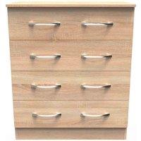 Welcome Furniture Ready Assembled Avon 4 Drawer Chest In Bardolino Oak, Brown