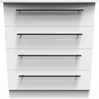 Welcome Furniture Ready Assembled Beverley 4 Drawer Chest In White Ash, White