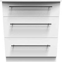 Welcome Furniture Ready Assembled Beverley 3 Drawer Deep Chest In White Ash, White