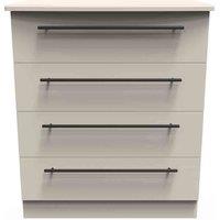 Welcome Furniture Ready Assembled Beverley 4 Drawer Chest In Kashmir Matt, Brown
