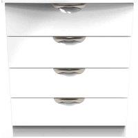 Welcome Furniture Ready Assembled Camden 4 Drawer Chest In White Gloss, White