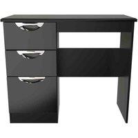 Welcome Furniture Ready Assembled Camden Vanity In Black Gloss, Black