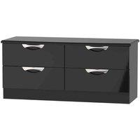 Welcome Furniture Ready Assembled Camden 4 Drawer Bed Box In Black Gloss, Black