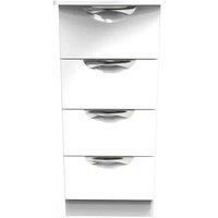 Welcome Furniture Ready Assembled Camden 4 Drawer Tallboy In White Gloss, White