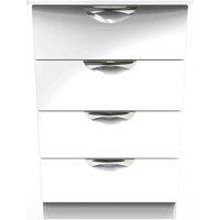 Welcome Furniture Ready Assembled Camden 4 Drawer Midi Chest In White Gloss, White