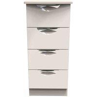 Welcome Furniture Ready Assembled Camden 4 Drawer Tallboy In Kashmir Gloss, Brown