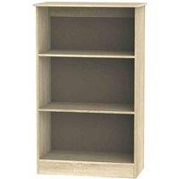 Welcome Furniture Ready Assembled Contrast Bookcase In White Gloss & Bardolino Oak, White