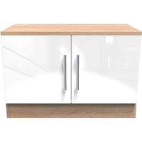 Welcome Furniture Ready Assembled Contrast Compact 2 Door Tv & Media Unit In White & Bardolino Oak, White