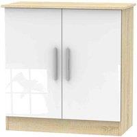 Welcome Furniture Ready Assembled Contrast 2 Door Cabinet In White & Bardolino Oak, White