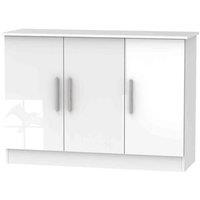 Welcome Furniture Ready Assembled Contrast 3 Door Sideboard In White, White
