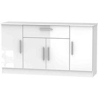 Welcome Furniture Ready Assembled Contrast 4 Door 1 Drawer Wide Unit In White, White