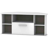 Welcome Furniture Ready Assembled Contrast Corner Tv Unit In White, White