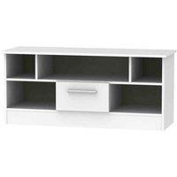 Welcome Furniture Ready Assembled Contrast 1 Drawer Tv & Media Unit In White, White