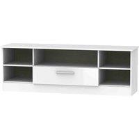 Welcome Furniture Ready Assembled Contrast Wide 1 Drawer Tv & Media Unit In White, White