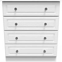 Welcome Furniture Ready Assembled Crystal 4 Drawer Chest In White Ash, White