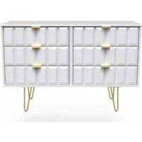 Welcome Furniture Ready Assembled Cube 6 Drawer Chest In White Matt, White