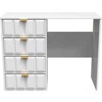 Welcome Furniture Ready Assembled Cube 4 Drawer Vanity In White Matt, White