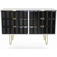 Welcome Furniture Ready Assembled Cube 6 Drawer Chest In Deep Black, Black