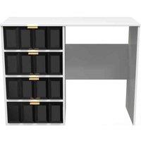 Welcome Furniture Ready Assembled Cube 4 Drawer Vanity In Deep Black, Black