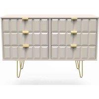 Welcome Furniture Ready Assembled Cube 6 Drawer Chest In Kashmir Matt, Cream
