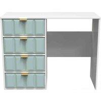 Welcome Furniture Ready Assembled Cube 4 Drawer Vanity In Duck Matt & White, Blue