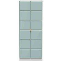 Welcome Furniture Ready Assembled Cube 2 Door Wardrobe In Duck Matt & White, Blue