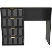 Welcome Furniture Ready Assembled Cube 4 Drawer Vanity In Deep Black, Black