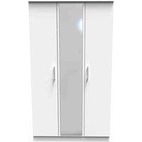 Welcome Furniture Ready Assembled Devon Triple Mirror Wardrobe In White Matt, White