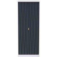 Welcome Furniture Ready Assembled Diamond 2 Door Wardrobe In Indigo Matt & White, Blue