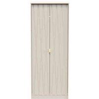 Welcome Furniture Ready Assembled Diamond 2 Door Wardrobe In Kashmir Matt, Cream
