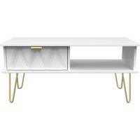 Welcome Furniture Ready Assembled Diamond 1 Drawer Coffee Table In White Matt, White