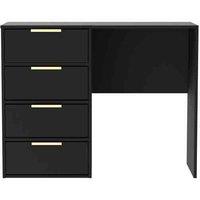 Welcome Furniture Ready Assembled Diego J 4 Drawer Vanity In Black Ash, Black
