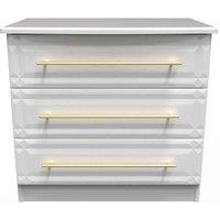 Welcome Furniture Ready Assembled Faye 3 Drawer Chest In White Ash, White