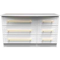 Welcome Furniture Ready Assembled Faye 6 Drawer Dresser Unit In White Ash, White