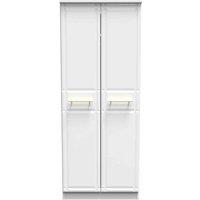 Welcome Furniture Ready Assembled Faye 2 Door Wardrobe With Shelf & Hanging Rail In White Ash, White