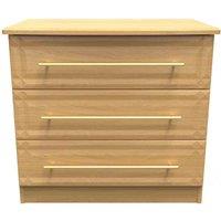 Welcome Furniture Ready Assembled Faye 3 Drawer Chest In Modern Oak, Brown