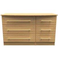 Welcome Furniture Ready Assembled Faye 6 Drawer Dresser Unit In Modern Oak, Brown
