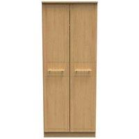 Welcome Furniture Ready Assembled Faye 2 Door Wardrobe With Shelf & Hanging Rail In Modern Oak, Brown