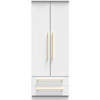 Welcome Furniture Ready Assembled Haworth 2 Door 2 Drawer Wardrobe In White Ash, White