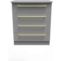 Welcome Furniture Ready Assembled Haworth 4 Drawer Chest In Dusk Grey, Grey