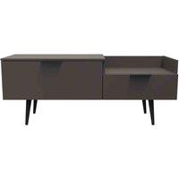 Welcome Furniture Ready Assembled Hong Kong B Tv Console Unit In Graphite, Grey